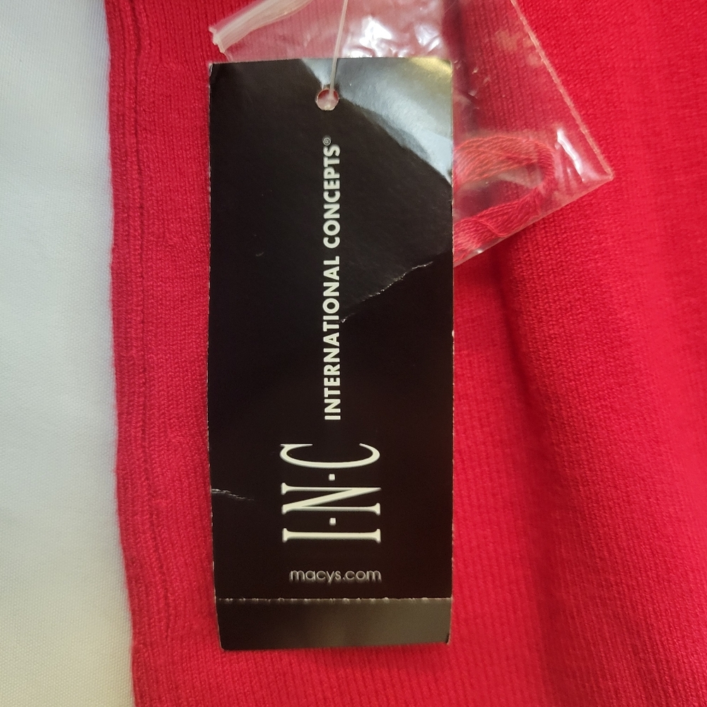 INC International Concepts Red Sheath Dress with Gold Accents - Picture 3 of 3